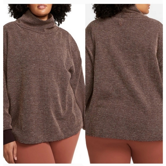 NIKE YOGA LUXE TEXTURED COVER-UP Pullover Sweater Womens Plus Size 2X - Picture 2 of 5